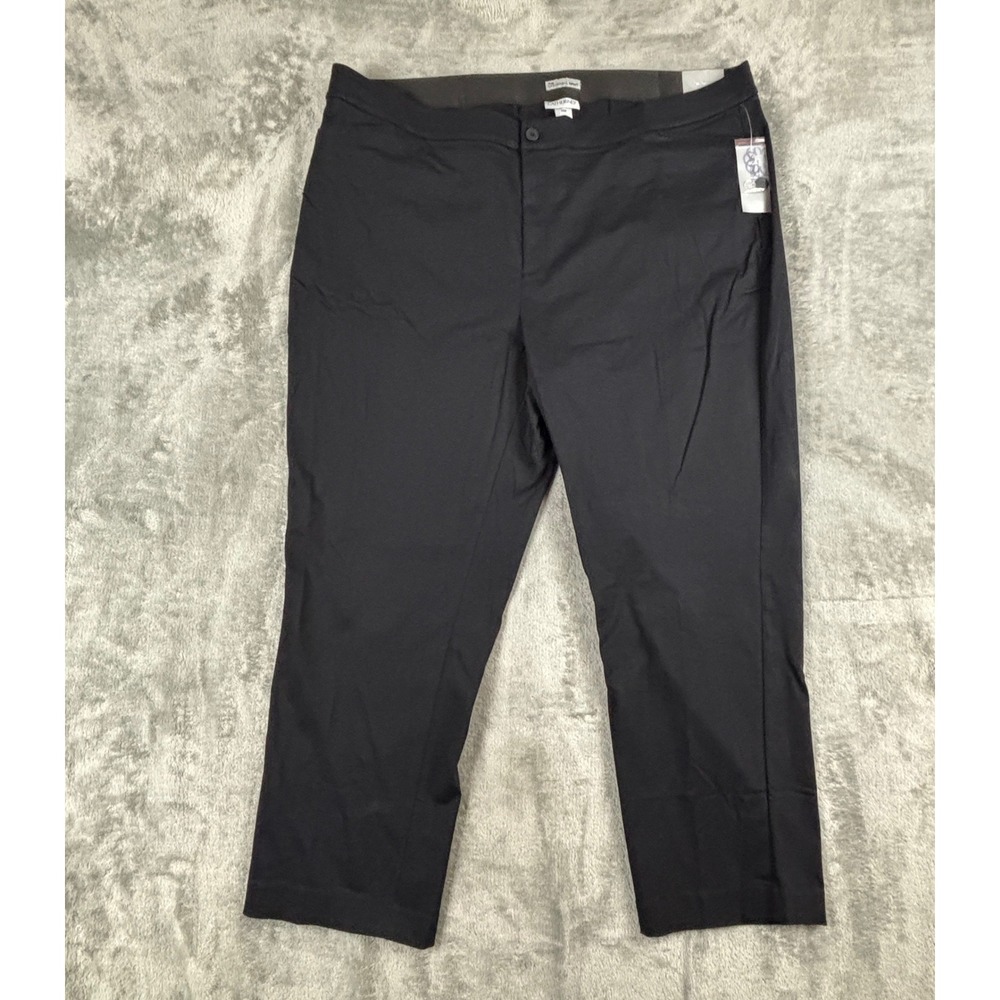 Catherines The Universal Pant Womens 28W Black Comfort Stretch Elastic Waist NWT